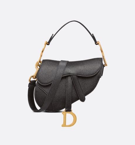 black grained calfskin with dior flowers signature|Saddle Bag Black Grained Calfskin .